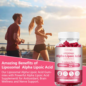 Gummies Oakevlp Acide Alpha Lipoïque sur fond blanc