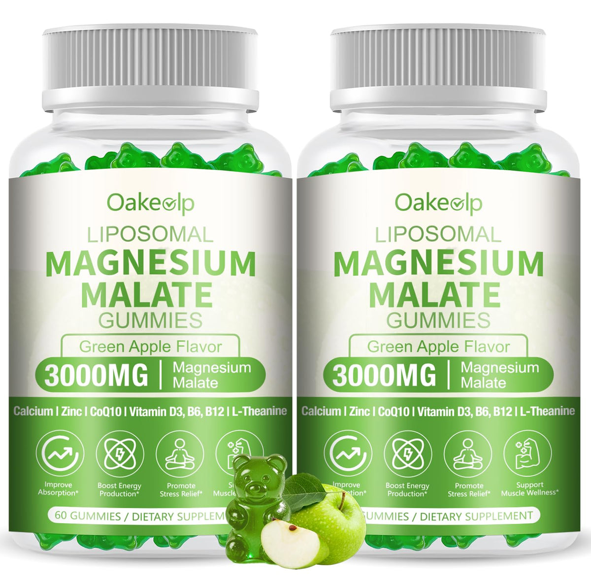 Gummies Oakevlp au magnésium malate 3000mg, vue de face