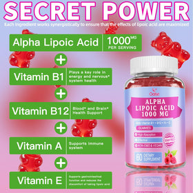 Gummies OALSE Acide Alpha-Lipoïque 1000mg à l'intérieur du pot