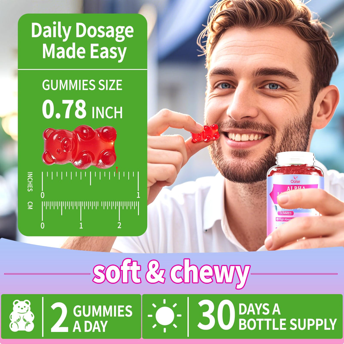Gummies OALSE Acide Alpha-Lipoïque 1000mg avec framboises fraîches