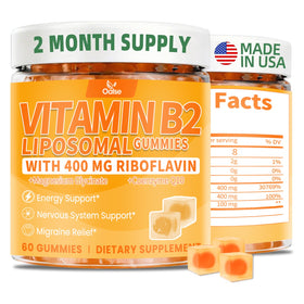 Gummies OALSE de Vitamine B2 400mg en bouteille vue de face