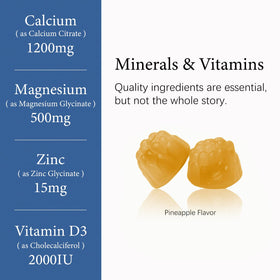 Gummies OASIS FORCE Calcium 1200 mg, vue de côté montrant l'emballage