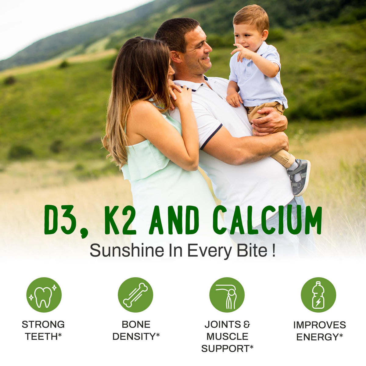 Gummies OH MY CHEWY D3 K2 Calcium 5000 IU avec fruits