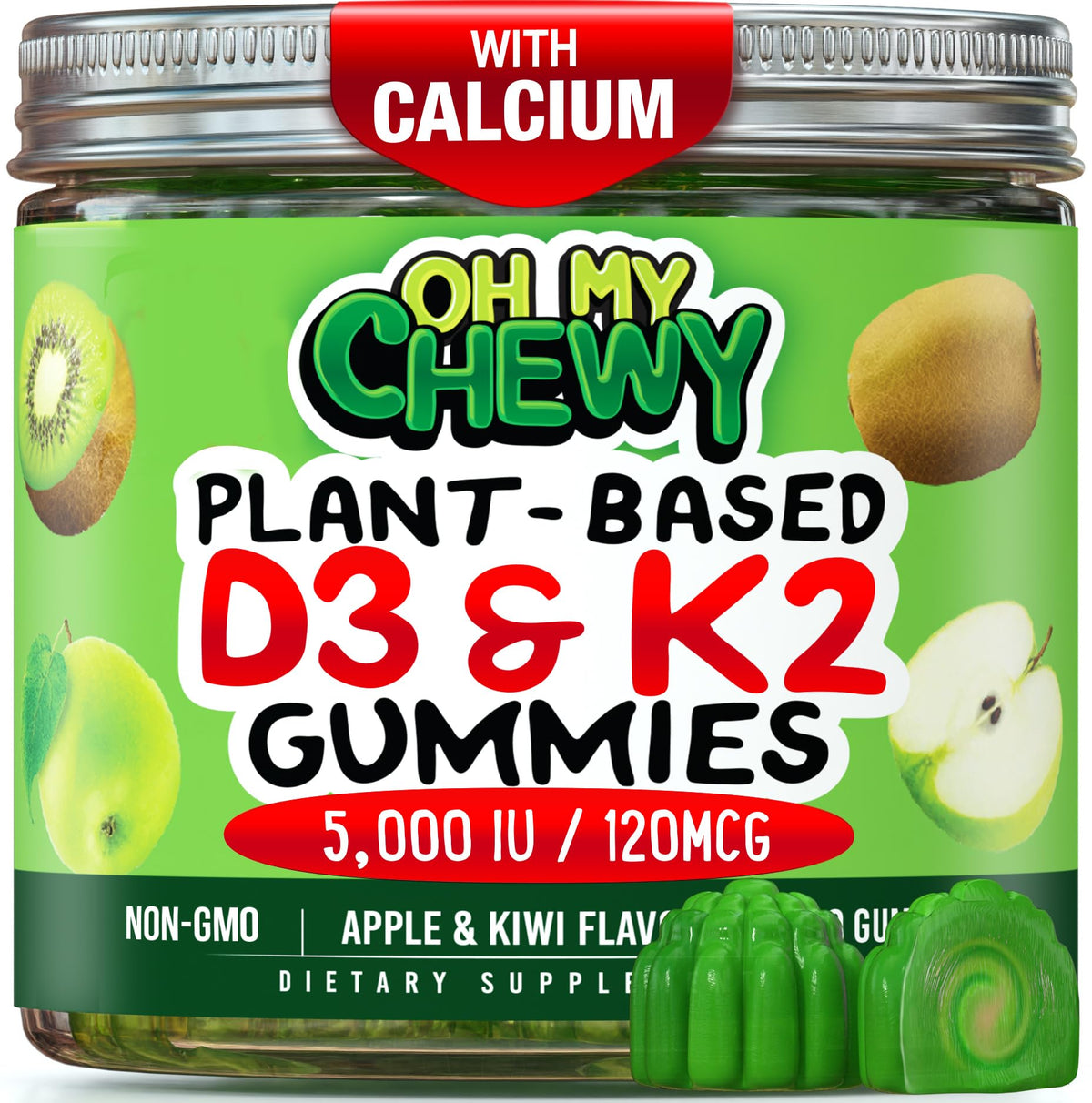 Gummies OH MY CHEWY D3 K2 Calcium 5000 IU en boîte
