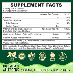 Gummies OH MY CHEWY D3 K2 Calcium 5000 IU en gros plan