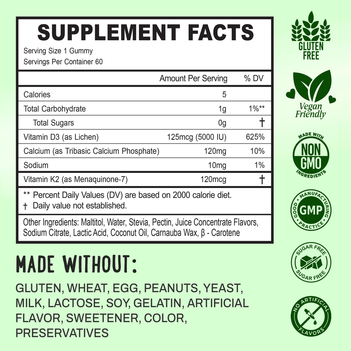 Gummies OH MY CHEWY D3 K2 Calcium 5000 IU en portion