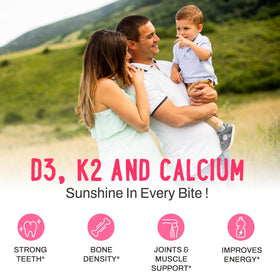 Gummies OH MY CHEWY D3 K2 Calcium 5000 IU saveurs fruitées