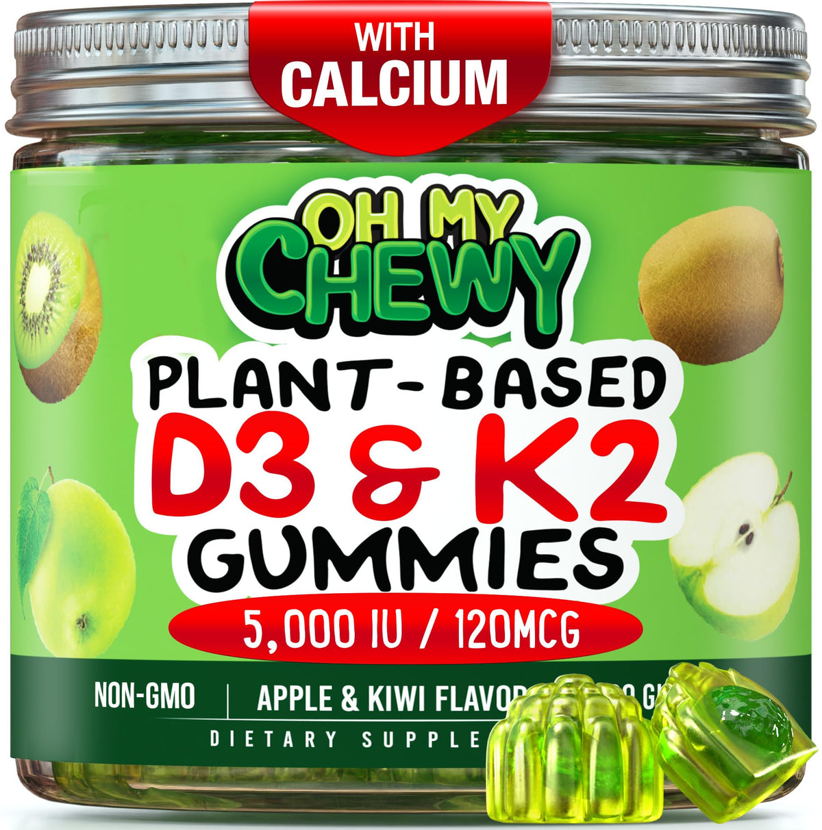 Gummies OH MY CHEWY D3 K2 Calcium 5000 IU vue de face