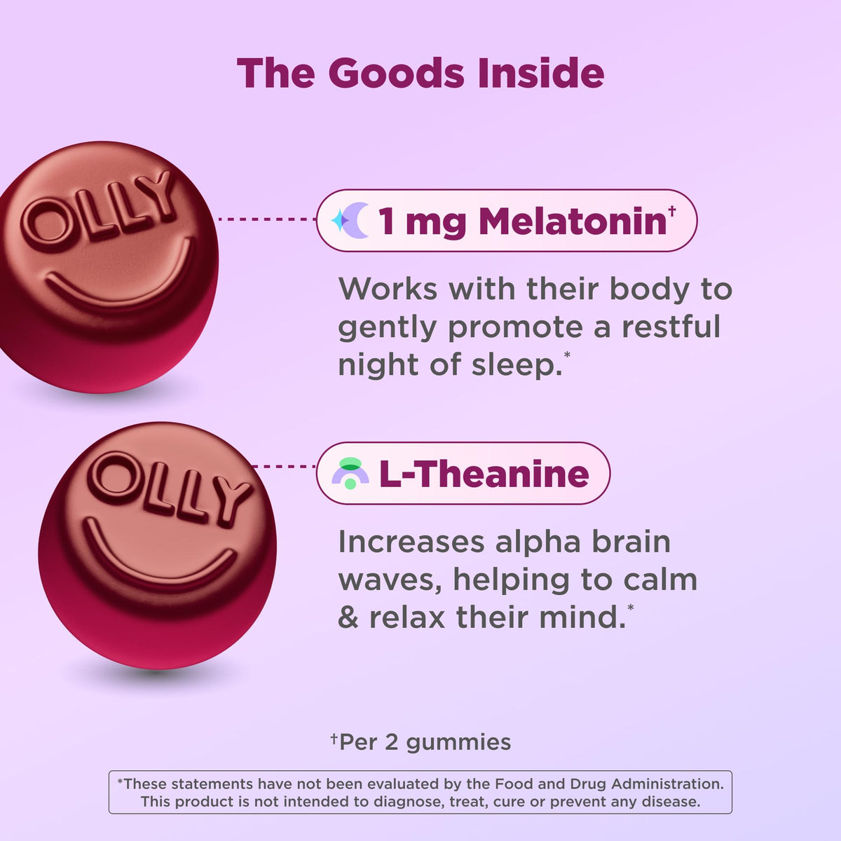 Gummies OLLY avec un arrière-plan de chambre d'enfant