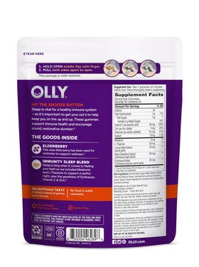 Gummies OLLY de Sommeil daily wellness, ouvert avec gummies visibles