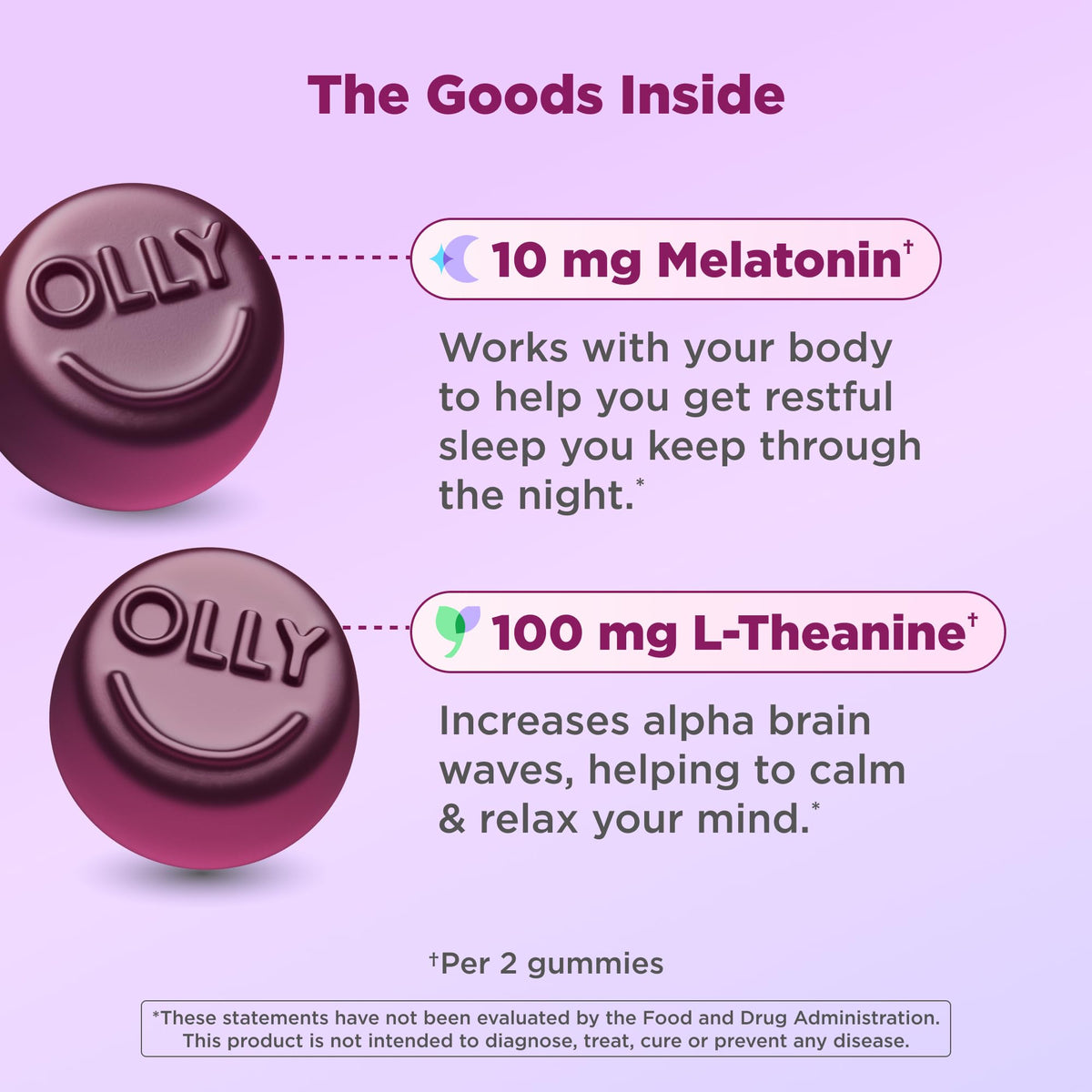 Gummies OLLY Maximum Strength Sleep 10 mg Mélatonine avec dosette