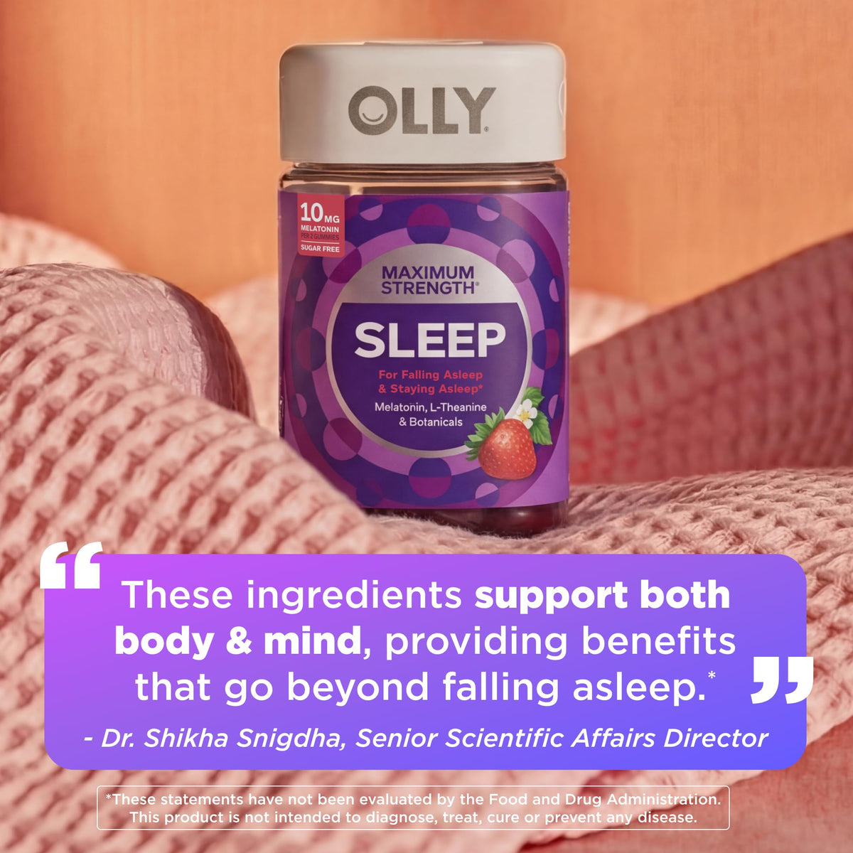 Gummies OLLY Maximum Strength Sleep 10 mg Mélatonine emballage