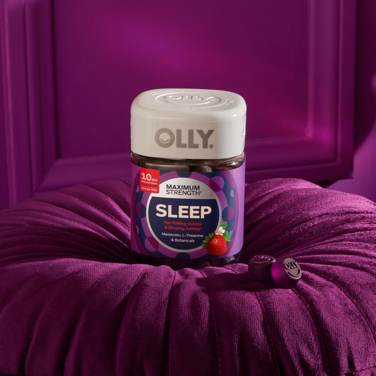 Gummies OLLY Maximum Strength Sleep 10 mg Mélatonine en boîte