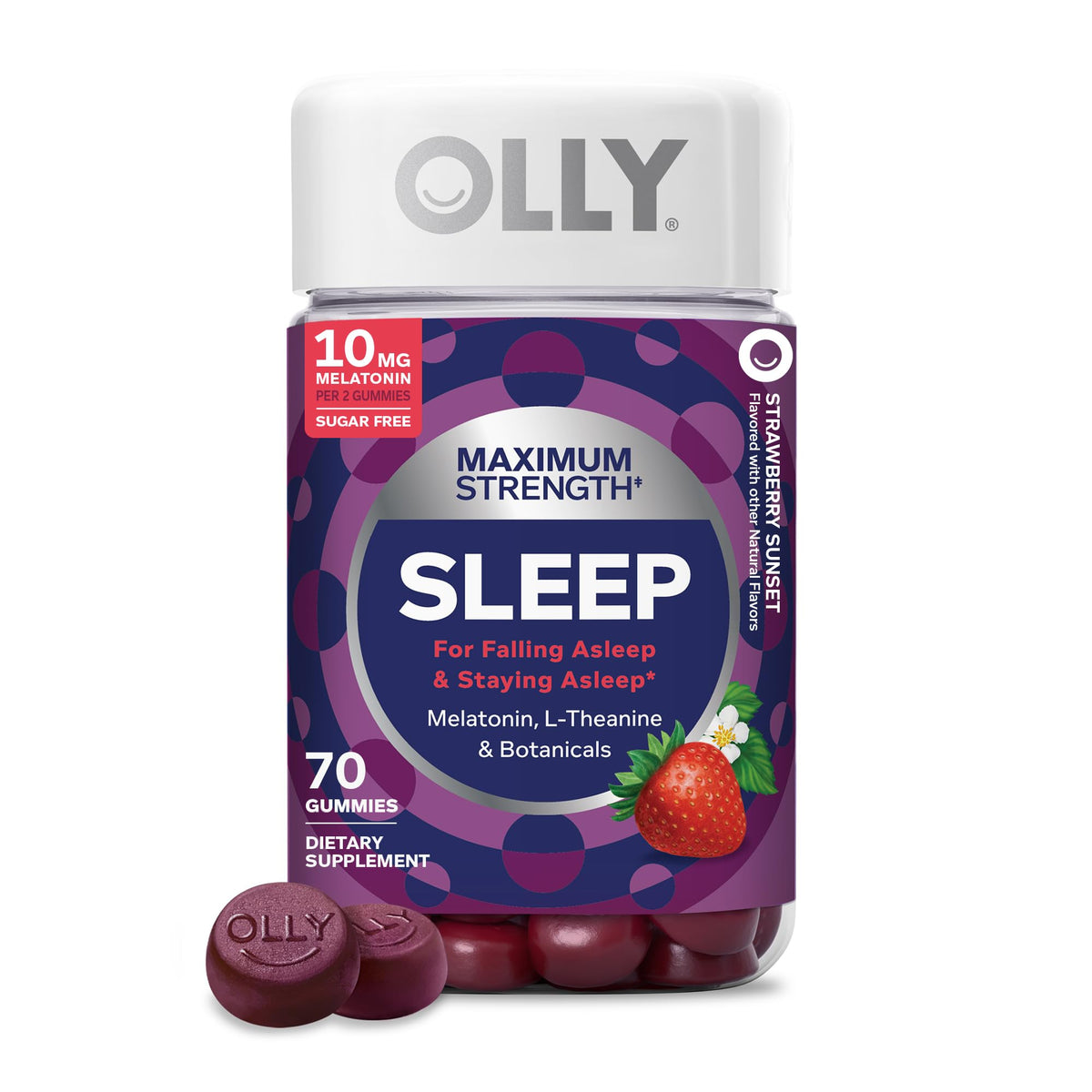 Gummies OLLY Maximum Strength Sleep 10 mg Mélatonine vue de face
