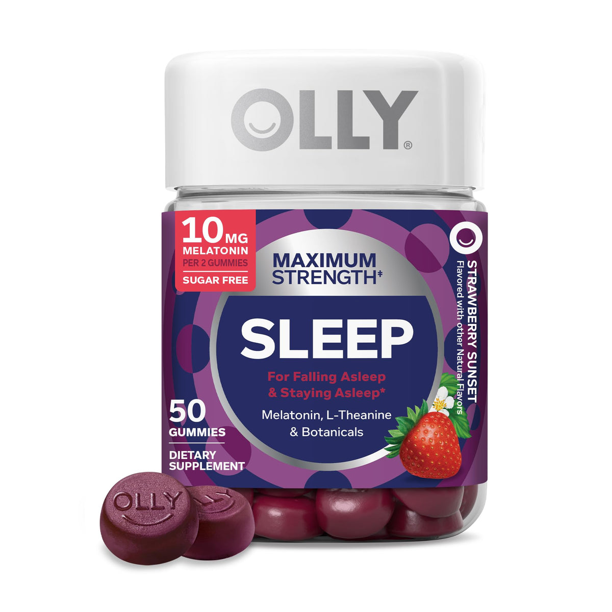 Gummies OLLY Sommeil 10 mg Mélatonine en boîte vue de face