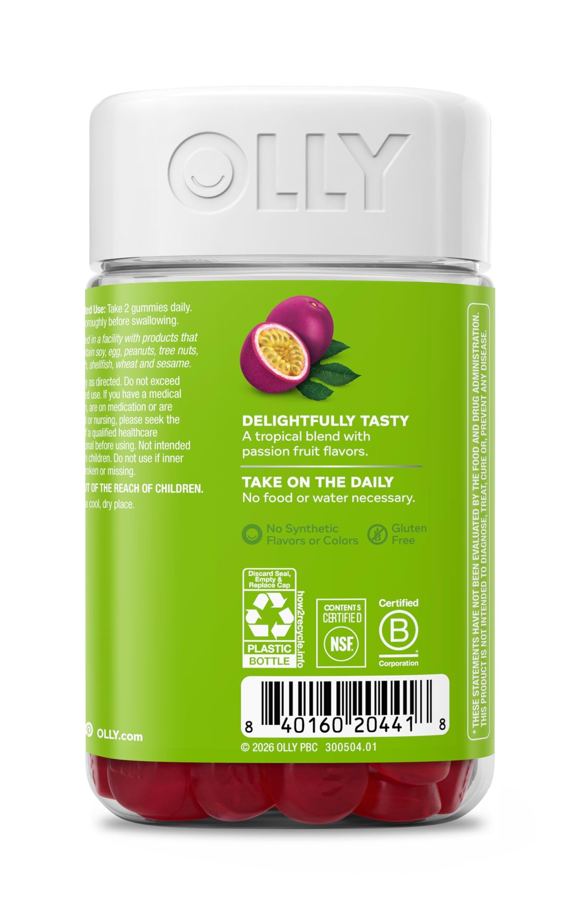 Gummies OLLY sur une table avec d'autres compléments alimentaires