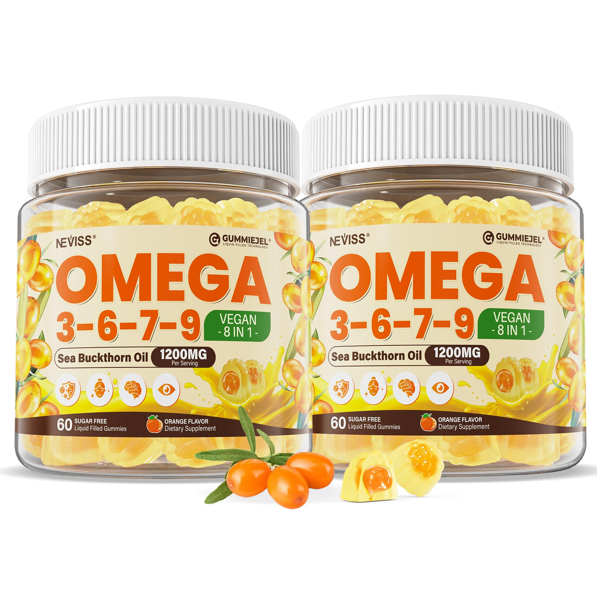 Gummies Omega 3-6-7-9 NEVISS pot de 120 gummies