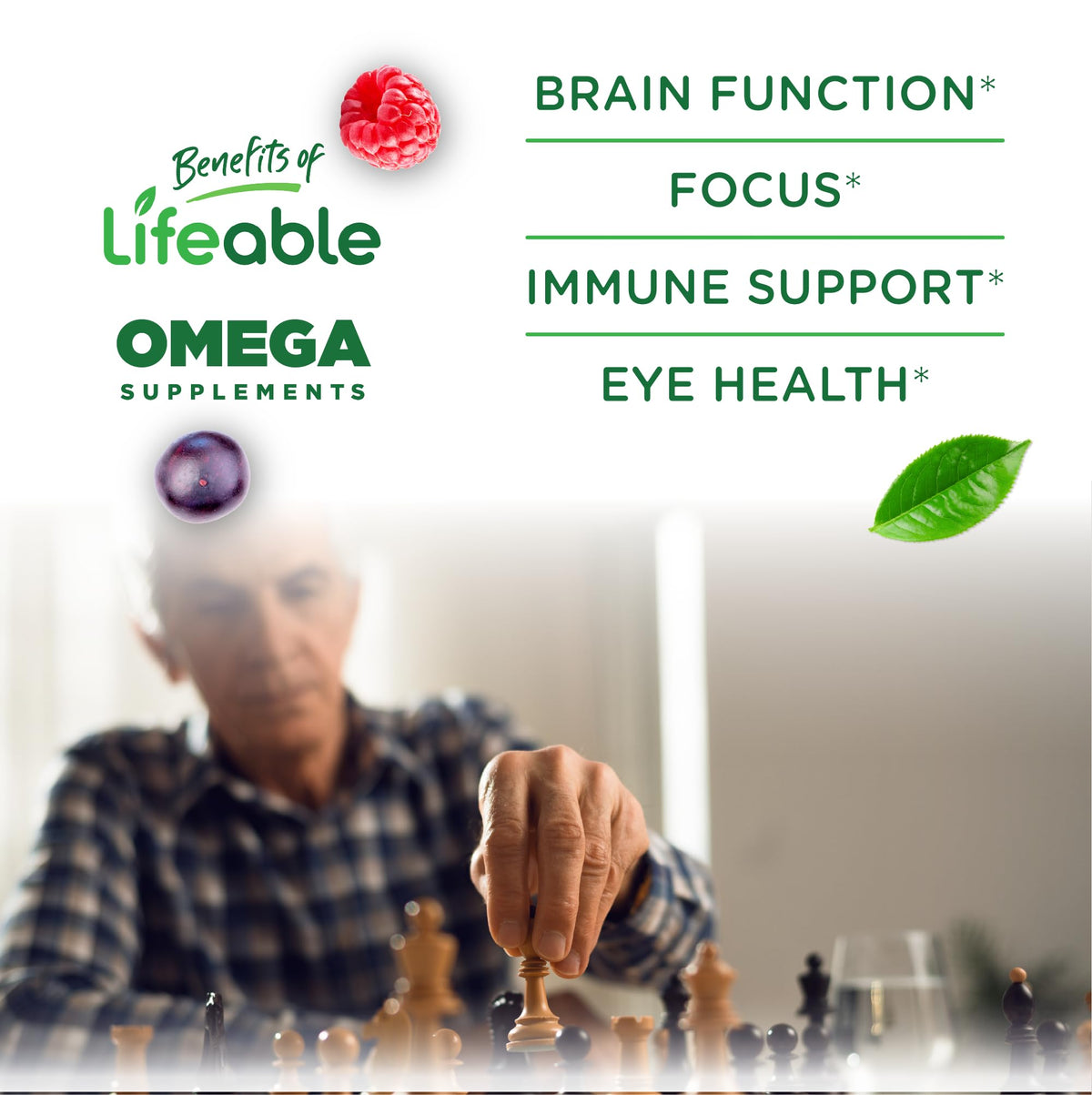 Gummies oméga 3 6 9 Lifeable, présentation des gummies sur une table