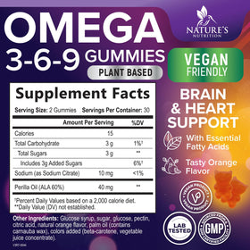 Gummies Omega 3 6 9 Nature's Nutrition montrant la texture des gummies