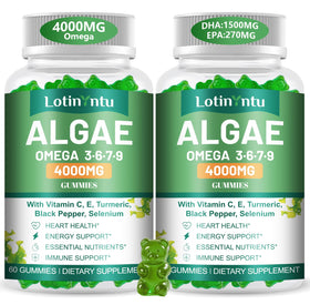Gummies Omega 3 à base d'algues LotinYntu, 4000mg, vue avant
