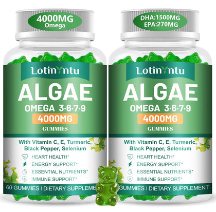 Gummies Omega 3 à base d'algues LotinYntu, 4000mg, vue avant