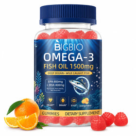 Gummies Omega-3 BIGBIO 1500mg vue de face avec emballage
