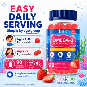Gummies Oméga 3 BIGBIO sur une table en bois