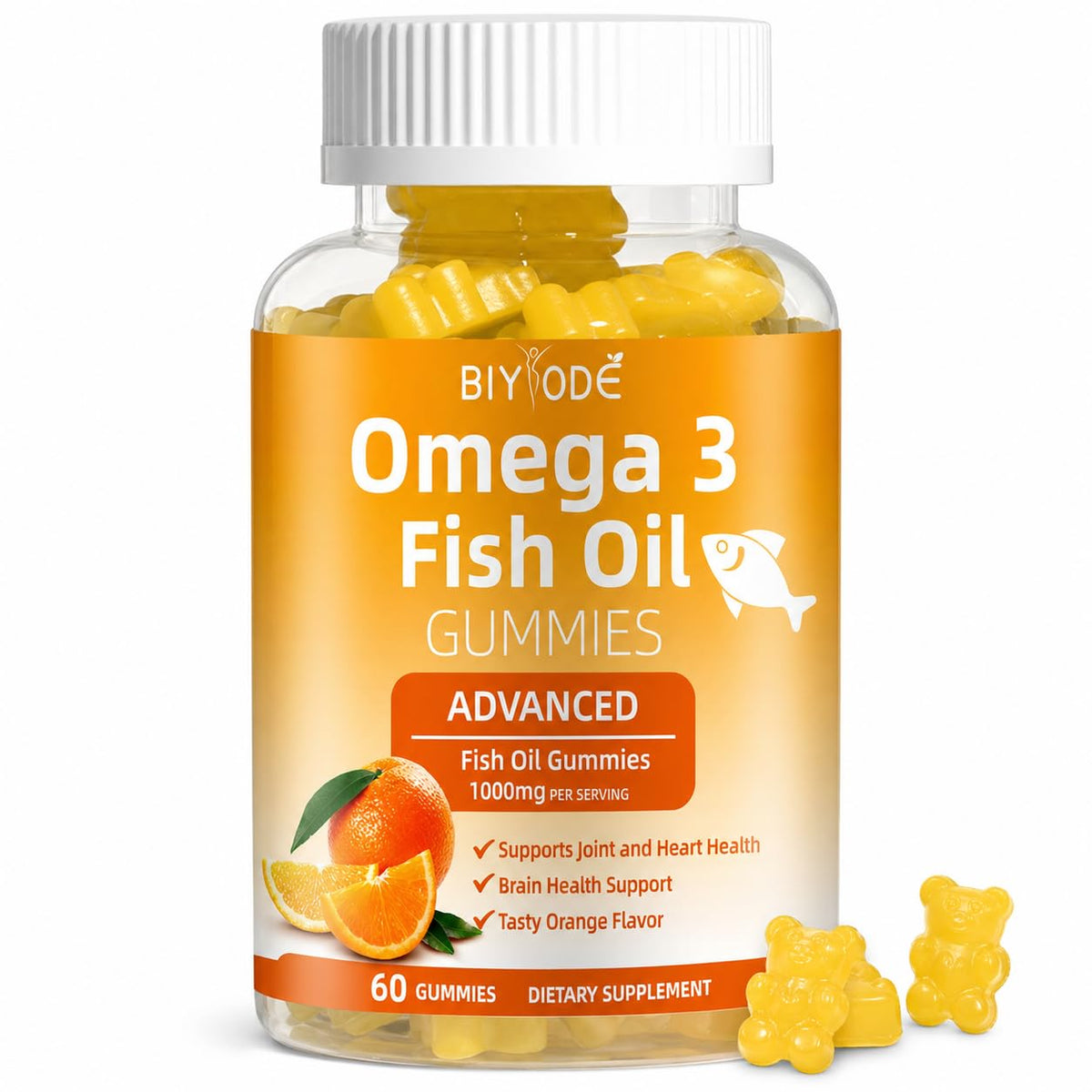 Gummies Omega 3 BIYODE 1000mg, vue de face