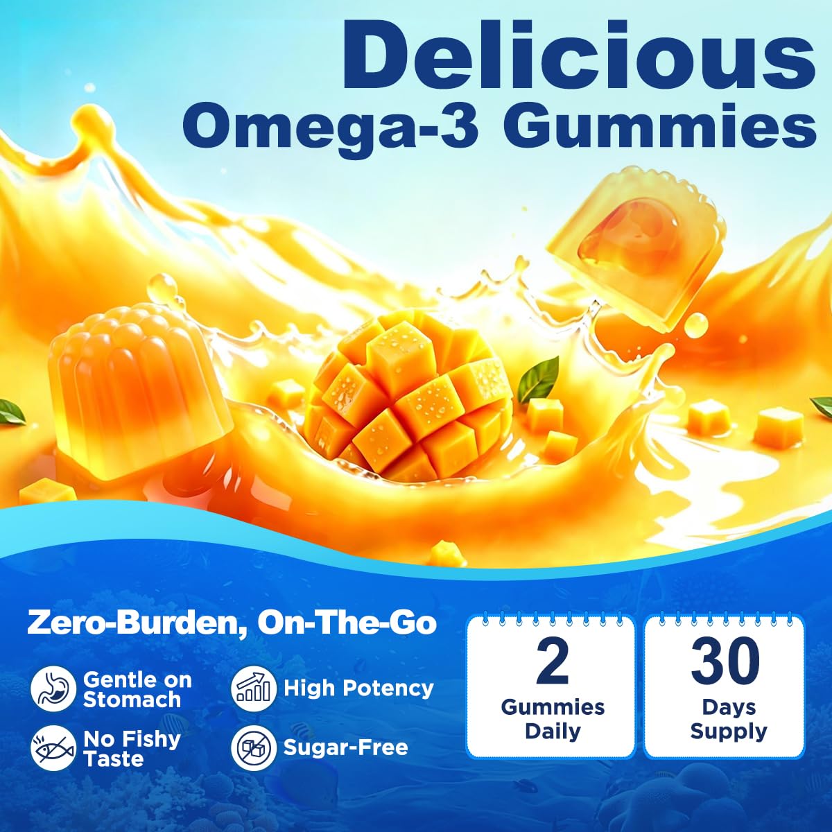 Gummies Omega 3 BSSTABBON dans la main d'un adulte