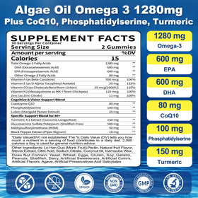 Gummies Omega 3 BSSTABBON sur une table avec un verre d'eau