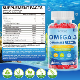 Gummies Omega 3 CCOBUB 1280mg framboise, vue de côté