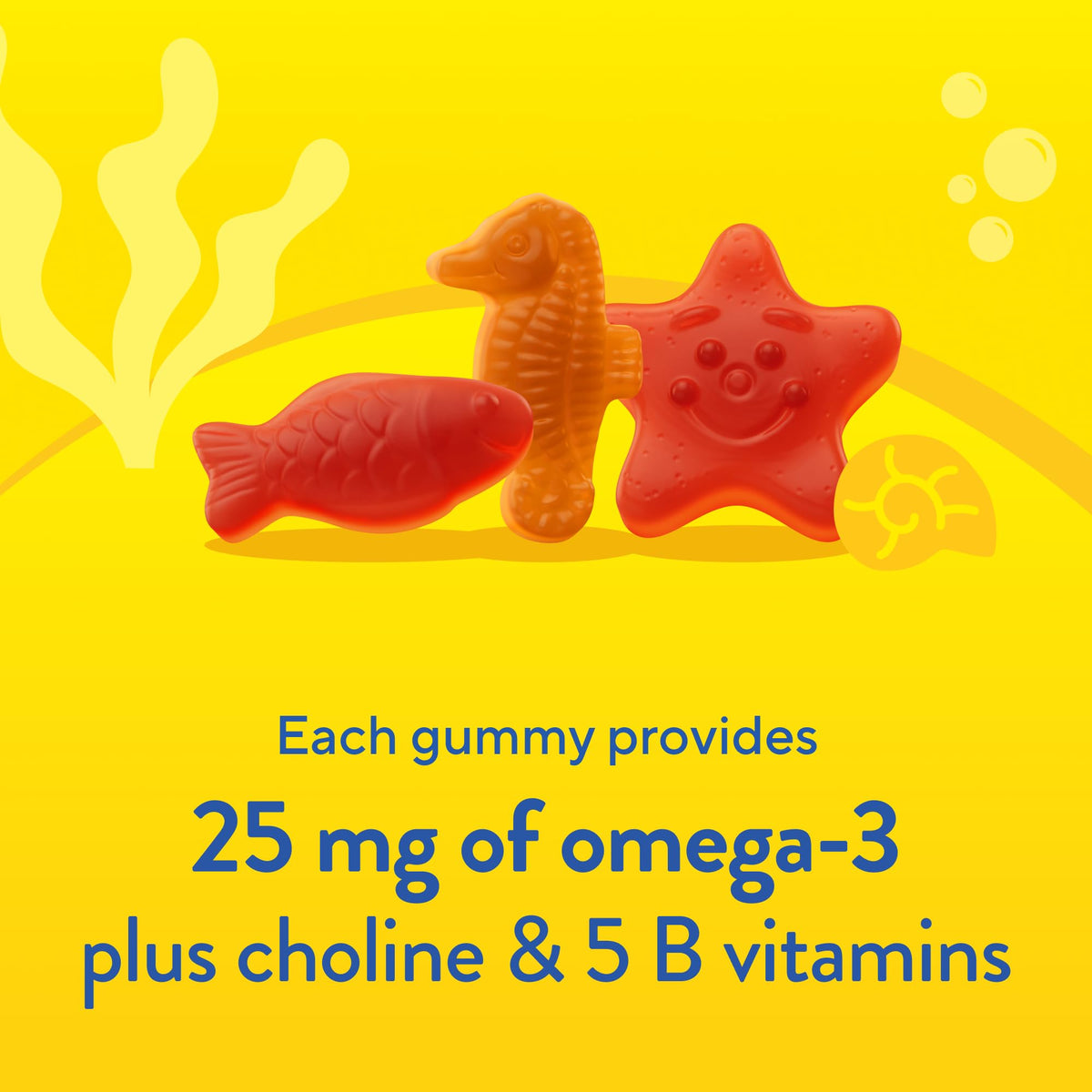 Gummies Omega-3 + Choline de Lil Critters, vue arrière de l'emballage