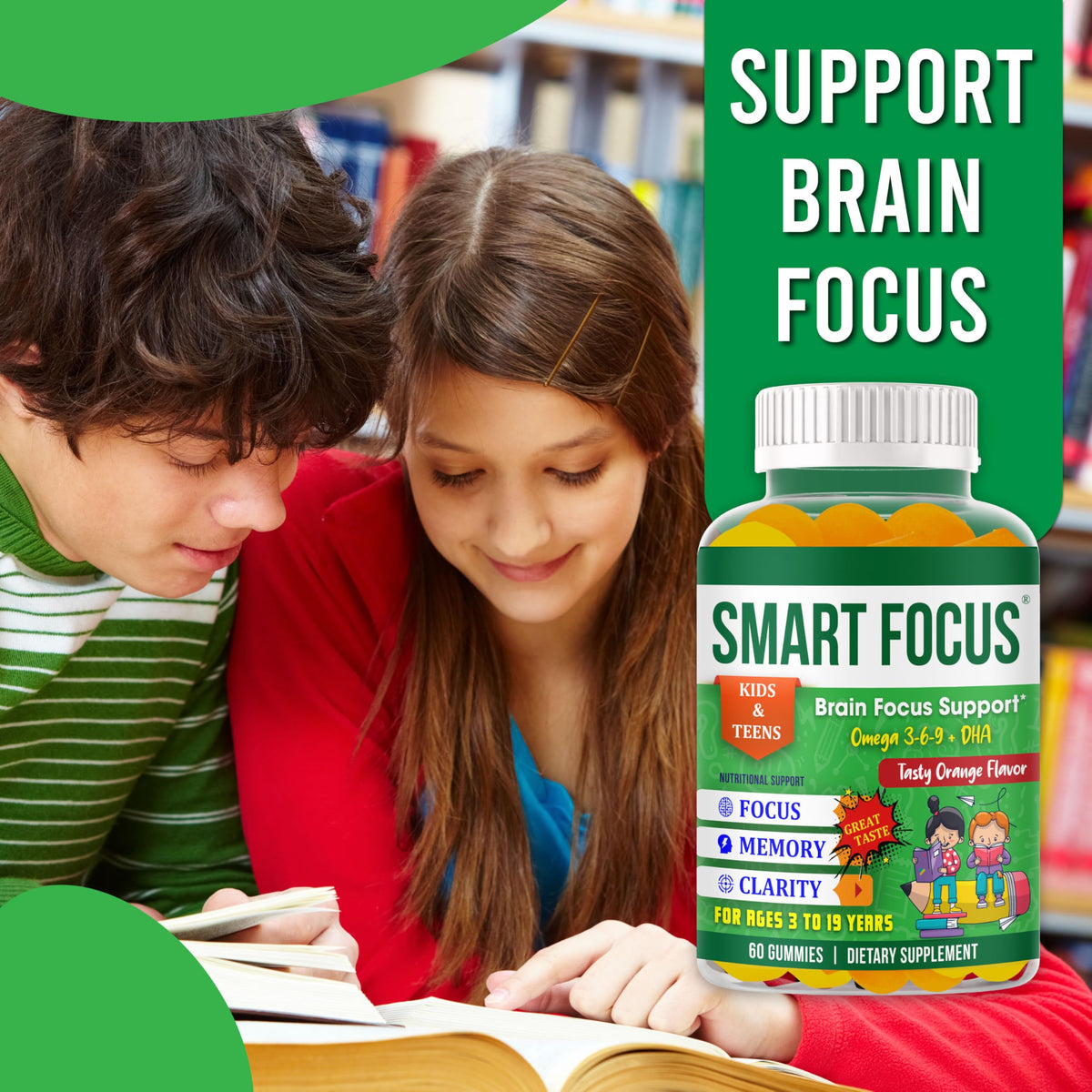 Gummies Omega 3 DHA pour enfants, en milieu scolaire
