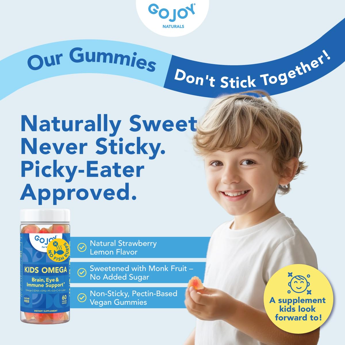 Gummies Omega 3 DHA Végétales GOJOY NATURALS, dosage recommandé
