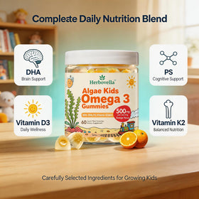 Gummies Omega 3 Herbovella dans un bol avec des fruits