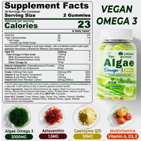 Gummies Omega 3 LILICARE 2200mg avec CoQ10 et Astaxanthin