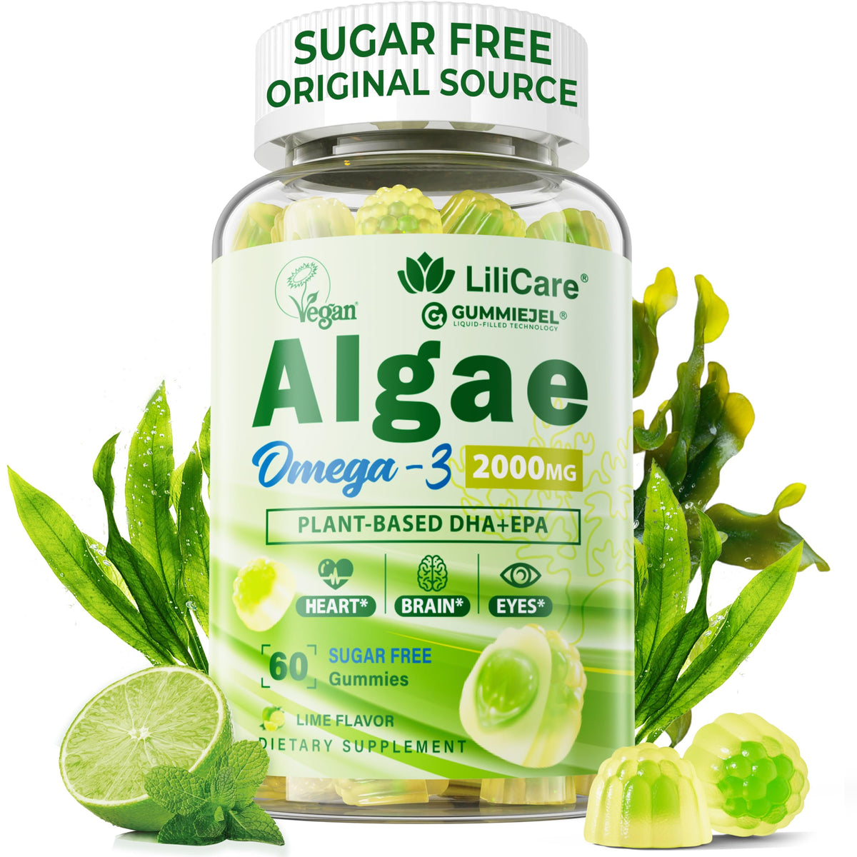 Gummies Omega 3 LILICARE 2200mg vue avant avec emballage