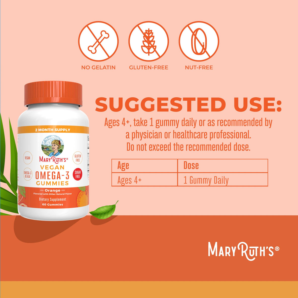 Gummies Omega 3 MARYRUTH'S montrant la taille et la forme des comprimés