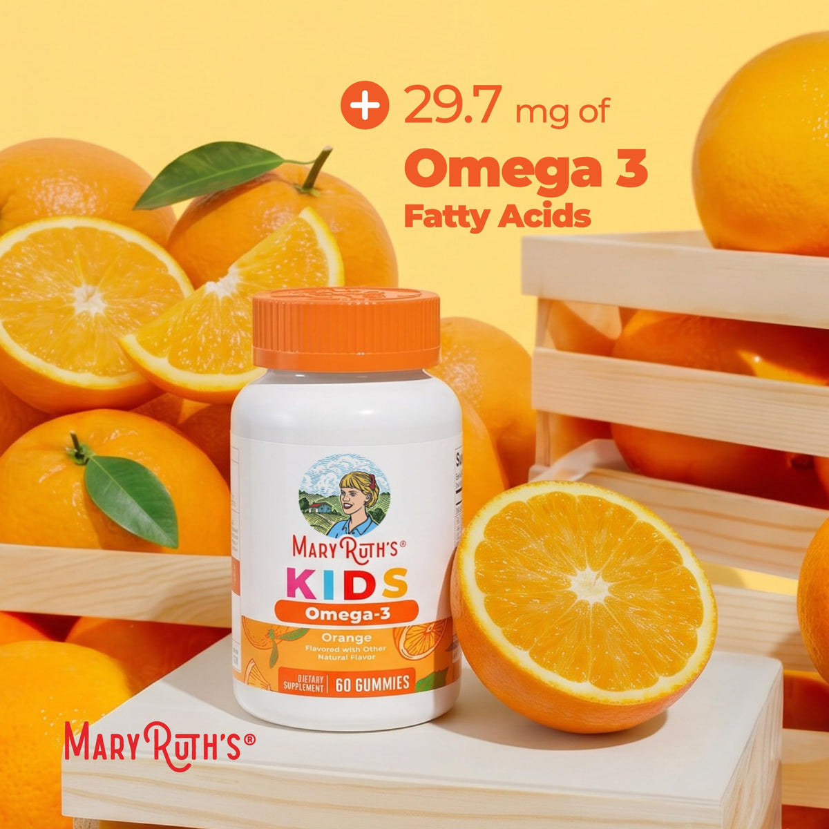Gummies Omega 3 MARYRUTH'S pour enfants, sans sucre ajouté