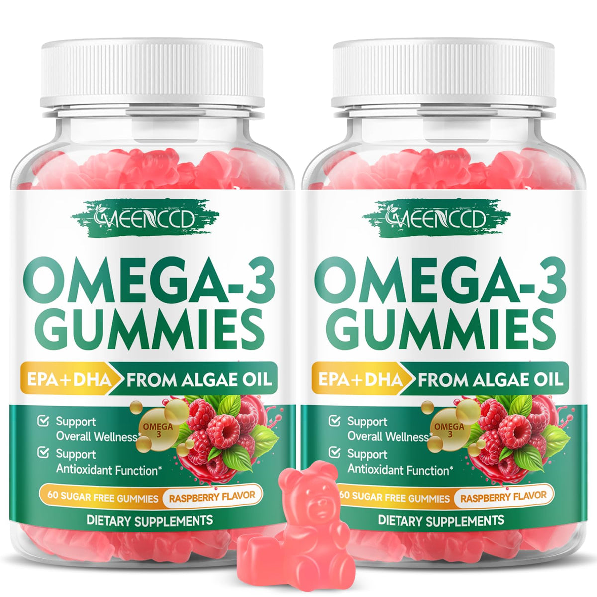 Gummies Omega-3 MEENCCD 1000mg vue de face avec emballage
