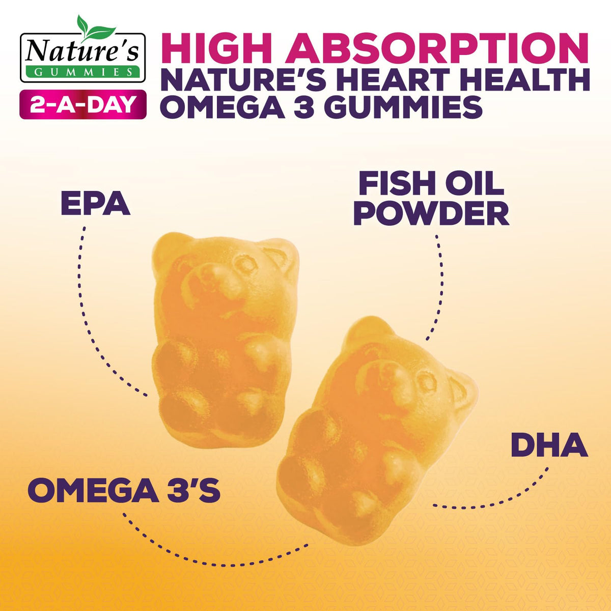 Gummies Omega 3 Nature's Nutrition avec goût orange