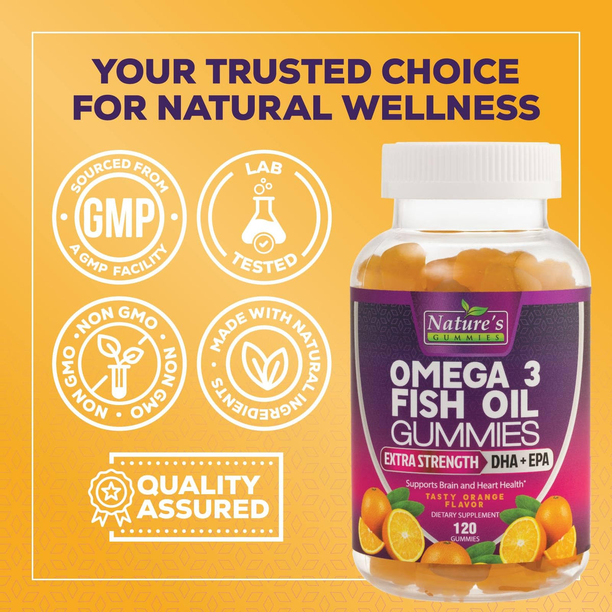 Gummies Omega 3 Nature's Nutrition montrant leur texture