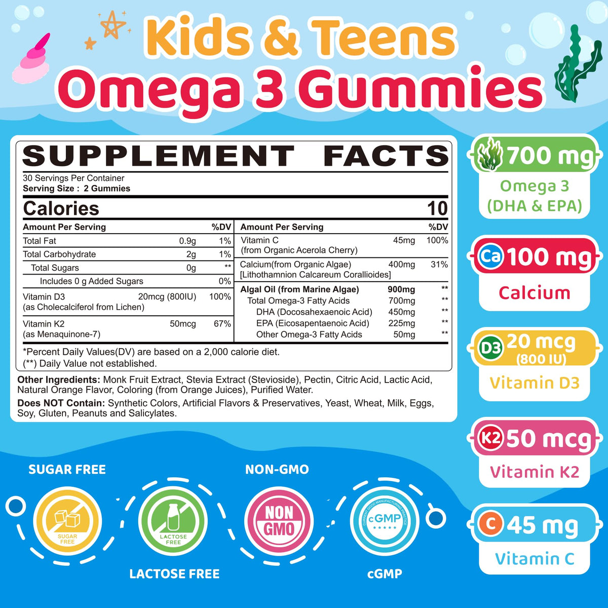 Gummies Omega 3 NEVISS montrant la texture et la couleur orange