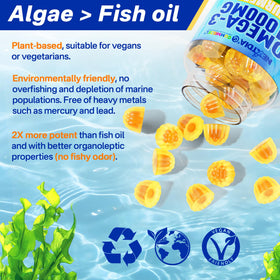 Gummies Omega-3 Nextdia, affichage des vitamines et minéraux inclus
