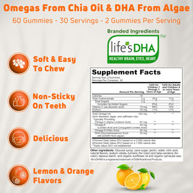 Gummies Omega 3 NUELATION, texture moelleuse, saveur citron et orange