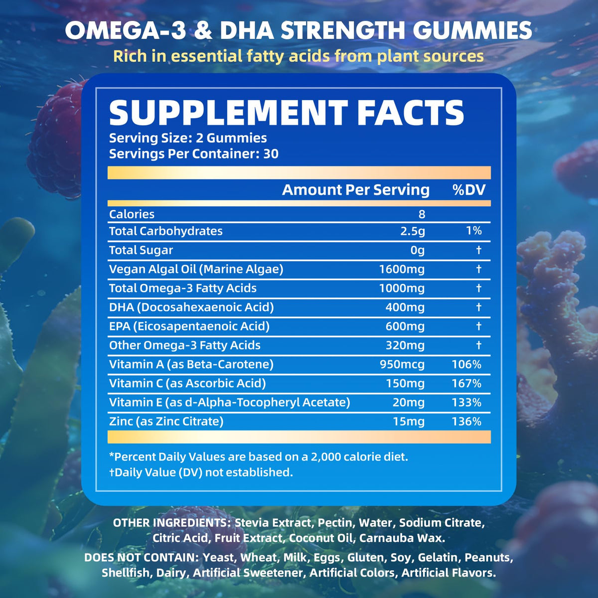 Gummies Omega-3 Saajoor avec vitamines A, C, E et Zinc
