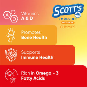 Gummies Omega 3 SCOTT'S EMULSION en gros plan