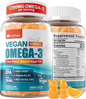 Gummies Omega-3 Vegan LILICARE orange saveur front view