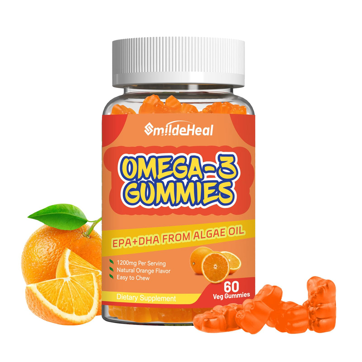 Gummies Omega 3 Vegan SmildeHeal 1000mg boîte vue de face