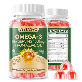 Gummies Omega 3 Végans VEETAGYO 1200 mg, emballage avant